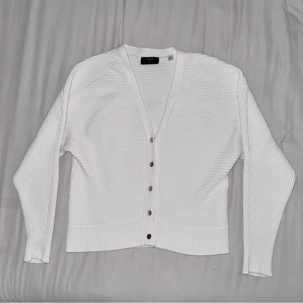 Women’s Tahari US S White Button-Up Cardigan